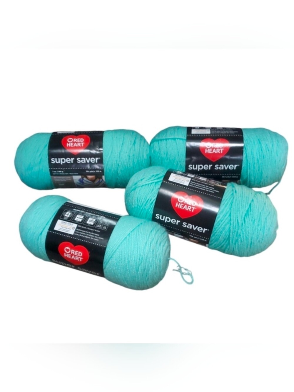 Lot of 4 Red Heart Super Saver Yarn Minty 364yds each NWT